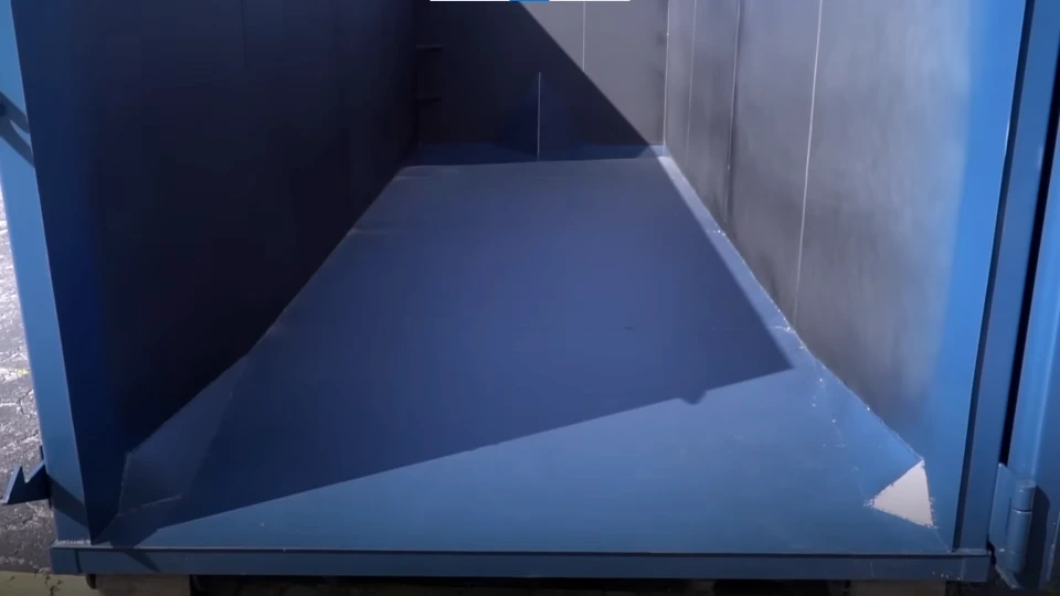 Blue Ridge Dumpster Co. container filled with kitchen remodel debris